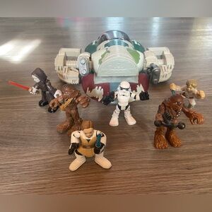 Playskool Star Wars Action Figure Set with Bobafetts Slave One